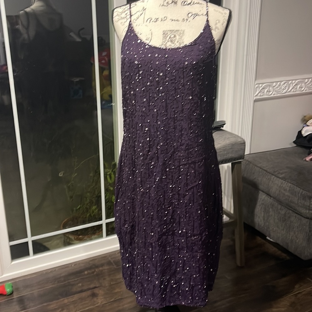 Beautiful wine color beaded dress European size 46/USA size 16